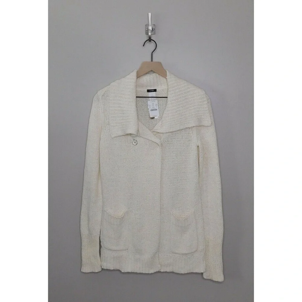 NWT!! J. CREW Shawl Chunky Cardigan Sweater Cream Double Breasted Pocket ~ Small